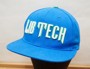 Lib Tech Large Embroidered Logo Blue Snowboard Skate Canvas Snapback Hat - Picture 1 of 7
