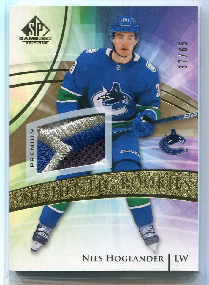 2020-21 SP Game Used Gold 165 Nils Hoglander Rookie Patch 37/65 - Image 1 of 1