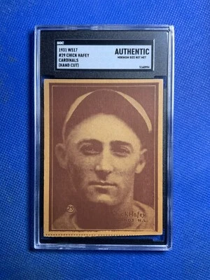 1931 W517 CHICK HAFEY  Cardinals HOF #29 Hand Cut SGC A Min Size Not Met - Image 1 of 4
