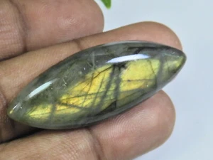 16X46X06MM Natural Golden Labradorite Marquise Cabochon Loose Gemstone 41Cts - Picture 1 of 9