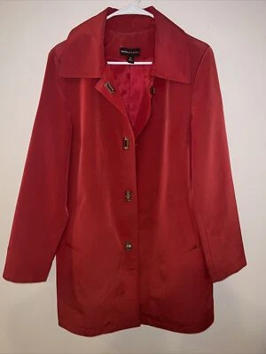 Dana Buchman Red 100% Polyester 2 pocket outerwear jacket Size M!! 147 - Image 1 of 4