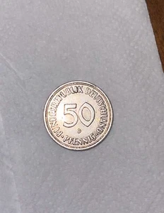 1950J 1 Mark Germany Rare Coin 🇩🇪 Free Shipping!!!! - Picture 1 of 2