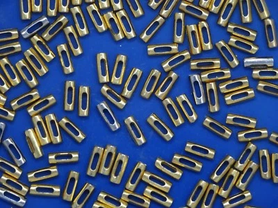 Vintage Gold 1-Hole Cylindrical  Buttons 15mm Lot of 6 A224-1 - Image 1 of 4