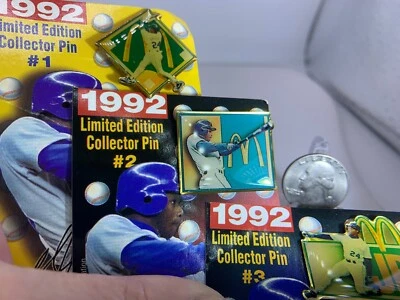 MLB Set of 3 Ken Griffey Jr. 1992 McDonalds Limited Edition Tack Pins T-1061 - Image 1 of 4