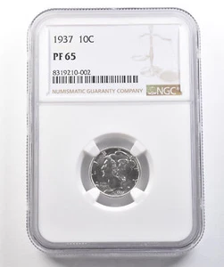 1937 Mercury Dime PF65 NGC *0455 - Picture 1 of 3