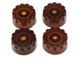 Dopro Set of 4 Amber Knurled Metric LP Guitar Speed Dial Knobs Control Knobs ... - Picture 1 of 3
