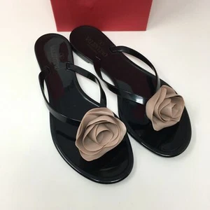 Valentino Garavani FLIP-FLOPS SANDALEN SCHWARZ ROSE APPLIKATION – UK 3, UK 6, UK 7 - Bild 1 von 10