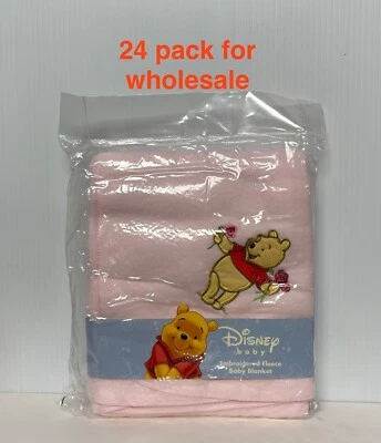 Wholesale 24 Pack for Disney Baby Winnie the Pooh Fleece Blanket Pink, 24 Pack - Image 1 of 3