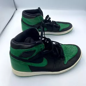 Nike Air Jordan 1 Retro High 555088-030 Men 10 Shoes Black Pine Green OG Sneaker - Picture 1 of 7