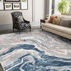 8X10 Area Rug, Modern Abstract Rug Coastal Washable Rug with Non-Slip Backing... - Picture 1 of 9