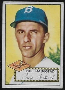 1952 Topps #198 Phil Haugstad Brooklyn Dodgers-Nice!