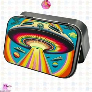 Alien Kristall/Schmuck/Münzen/Bits Stücke/Versteck/Make-Up 1 Unze Scharnierdeckel Metallbox - Bild 1 von 7