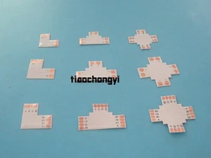 8/10mm Solderless T/L/Cross Type 2/4pin Connector 3528 5050 Single/RGB LED Strip - Picture 1 of 8