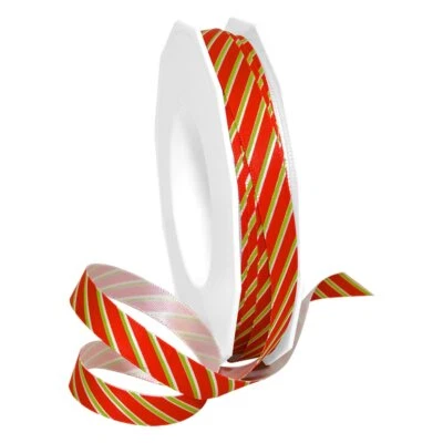 5/8"x25Yards Candy Cane Satin Ribbon for Wrapping Birthday Wedding Crafts - Image 1 of 4