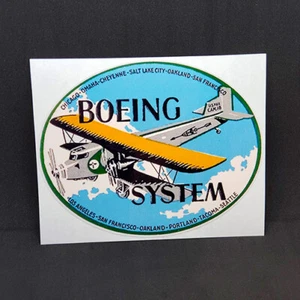 Boeing System Vintage Style Airplane Decal, Vinyl Sticker - Picture 1 of 3