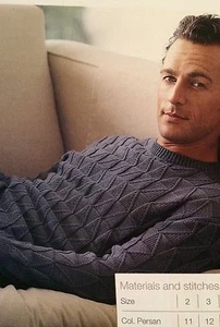 Man's Sweater, Patterned Knitting Pattern - Picture 1 of 1