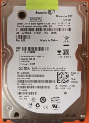 ⭐️⭐️⭐️⭐️⭐️ HDD Hard Drive SATA Laptop 2.5" Seagate ST91208220AS 120GB 9DB233-030 - Image 1 of 3