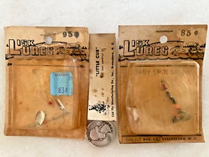 VTG Lot 2 LISK LURES FISHING SPIN MINNOW BABY SKUNK NOS NEW GREENSBORO FLY ROD - Picture 1 of 7