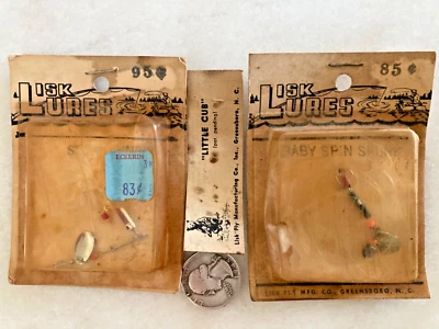 VTG Lot 2 LISK LURES FISHING SPIN MINNOW BABY SKUNK NOS NEW GREENSBORO FLY ROD - Image 1 of 4