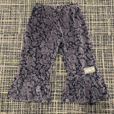 Difícil de encontrar Pantalones Matilda Jane You And Me Trudy Big Voffles 4 Negro Marrón Floral Terciopelo Foto 1 de 4