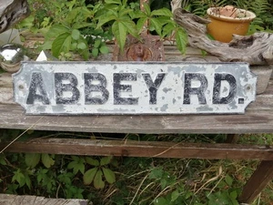 ABBEY ROAD Vintage Cast Iron Street Sign ABBEY ROAD - OLD ANTIQUE COLLECTIBLE - Picture 1 of 2