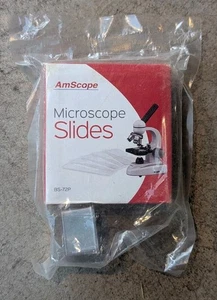 Diapositivas y cubiertas para microscopio Amscope (72 piezas) BS-72P vidrio transparente NUEVO - Imagen 1 de 5