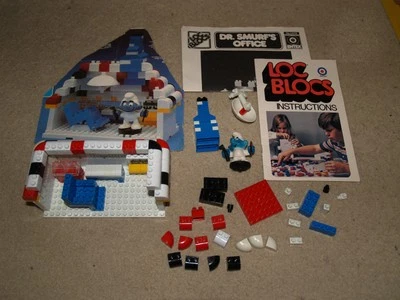 1982 Entex Loc Blocs Dr. Smurf's Office set #1475 - incomplete - Image 1 of 4