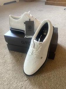 Men’s Gfore Debossed Gallivanter Golf Shoes Uk 10.5 White Brand New With Tags - Picture 1 of 10