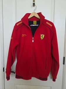 Vintage Authentic Ferrari Fleece Zip Up Crewneck Mens Size Large Racing Jacket - Picture 1 of 7