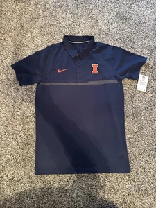 Nike DriFit illinois Fighting Illini On Field Coaches Polo Shirt Sz Med NWT - Picture 1 of 9