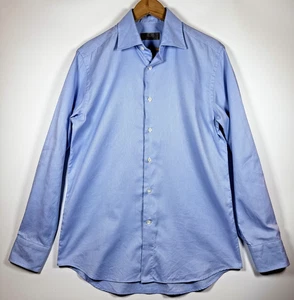 Canali Hemd Herren 15,5 39 Blau Elegant Knopfleiste Langarm Italien Luxus Formell - Bild 1 von 13