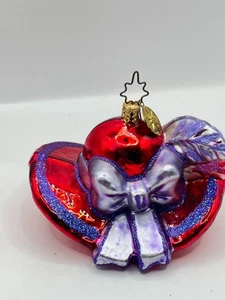 De colección Christopher RADKO Adorno de Navidad Sombrero Rojo Sombrerero Damas Sociedad #1011272 Vidrio - Imagen 1 de 8