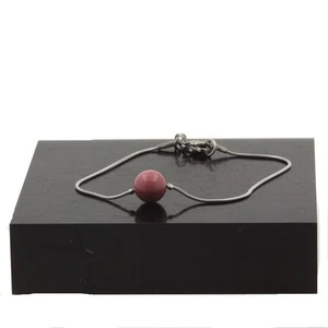 Pulsera De Acero Inoxidable 1 Perla De Rodonita 8 Mm. Fabricado En Francia. - Imagen 1 de 2