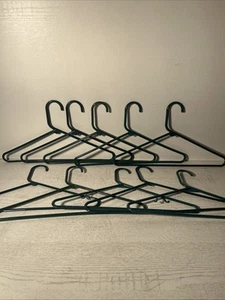 Lot of 10 Tubular Green Hangers Standard Size for Closet Storage Organization - Picture 1 of 3