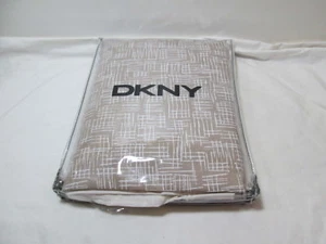 NEU DKNY Stoff Duschvorhang 72"X72" KREUZSTICH ~ Leinen/Weiß  - Bild 1 von 9