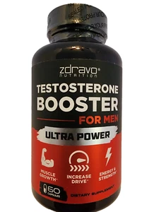 Zdravo Nutrition Testosterone Booster For Men Tongkat Saw Palmetto 60 EXP 07/26 - Picture 1 of 3