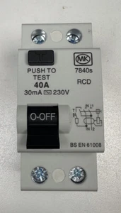 Brand New MK Sentry 7840s 40A 30mA Two Module Double Pole RCD 40 AMP Trip - Picture 1 of 5