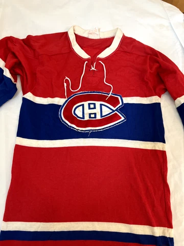 Vintage Montreal Canadiens Hockey Jersey, Bauer Brand, Men's Size Small, Old Cover