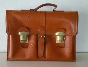Aktentasche Schultasche Lehrertasche Vintage Leder Tasche Schulranzen - Bild 1 von 11