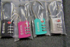 Travel Security Locks by Anvil -4 Pack- 4 colors -TSA Approved