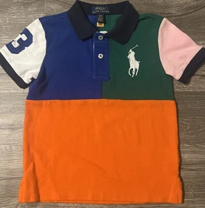 Polo Ralph Lauren Boys 4T Big Pony Color Block Short Sleeve Polo Shirt #3 - Picture 1 of 7