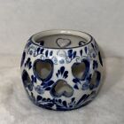 Blue Heart Trinket Bowl By BRINNCO Blue And White Tea Light Holder