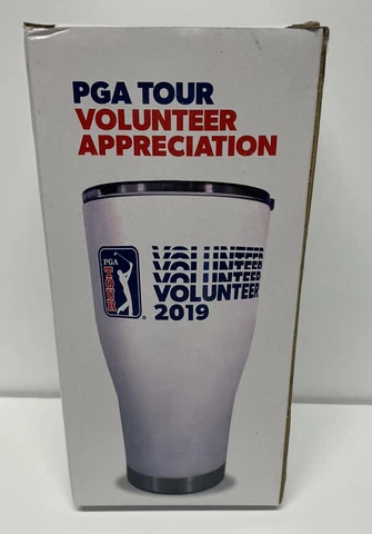 2019 PGA Tour Volunteer Appreciation Cup Tumbler With Lid White Cover