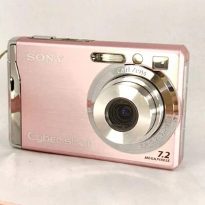 Pink Sony Cyber-shot DSC-W80 7.2MP CCD Vintage Digital Camera - 100% Working - Picture 1 of 13