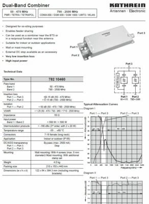 Dual-Band Combiner 50-470 & 790-2500 MHz Kathrein 782 10460 - Bild 1 von 4