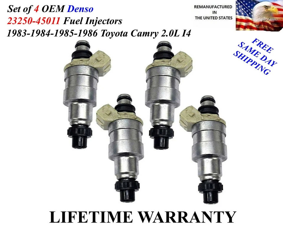 Juego de 4 inyectores de combustible Denso Upgrade para Toyota Camry 1983-1984-1985-1986 2,0 L Foto 1 de 1