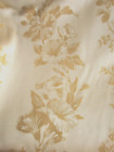 3 YD VTG BEIGE W TAN FLOWERS COTTON BLEND JAQUARD UPHOLSTERY DRAPERY FABRIC 45&quot;W