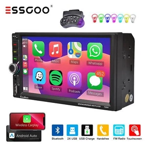 Radio estéreo para automóvil 7" Apple CarPlay doble 2 DIN Android pantalla táctil automática FM AUXILIAR - Imagen 1 de 14
