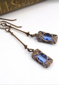 Women Antique Gold Earrings Anniversary Gift Party Fine Jewelry