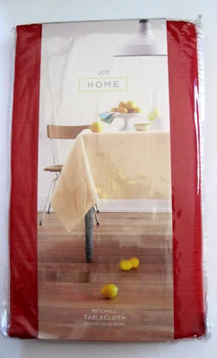 JC Penney Home Mitchell 70 inch Round Tablecloth Pomeian Red New - Image 1 of 4